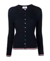 Thom Browne Rwb-stripe Cardigan In Blue
