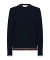 Thom Browne Rwb-stripe Cashmere Jumper In Black