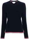 Thom Browne Rwb-stripe Cashmere Jumper In Blue