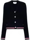 Thom Browne Rwb-stripe Cotton Cardigan In Blue