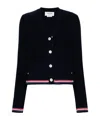 Thom Browne Rwb-stripe Cotton Cardigan In Blue
