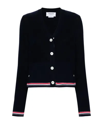 THOM BROWNE RWB-STRIPE COTTON CARDIGAN
