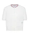 Thom Browne Rwb-stripe Cotton Cardigan In White