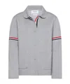 Thom Browne Rwb-stripe Cotton Jacket In Gray