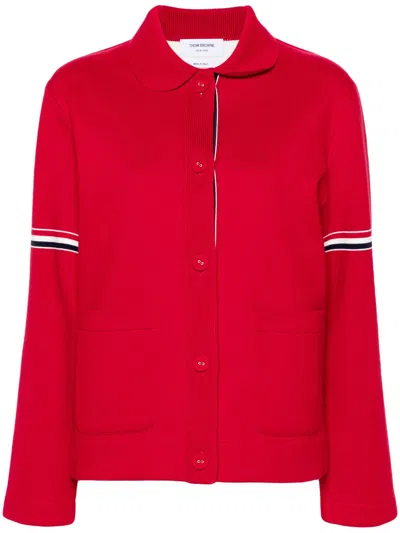 Thom Browne Rwb Stripe Cotton Jacket In Red