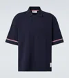 Thom Browne Polo Shirt With Lapel Short Sleeve In Navy