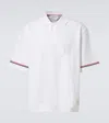 Thom Browne Rwb Stripe Cotton Polo Shirt In White