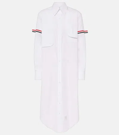 THOM BROWNE RWB STRIPE COTTON SHIRT DRESS