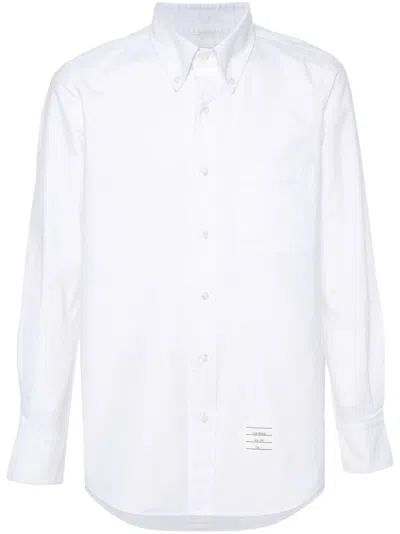 Thom Browne Rwb-stripe Cotton Shirt In White
