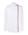 Thom Browne Long-sleeved Poplin Shirt With Signature Stripes In White