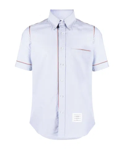 Thom Browne Rwb Stripe Cotton Shirt In White