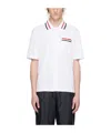 Thom Browne Rwb-stripe Cotton Shirt In White