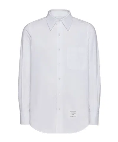Thom Browne Rwb-stripe Cotton Shirt In White