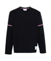 Thom Browne Rwb Stripe Cotton T-shirt In Black