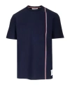 Thom Browne Signature Stripe Crewneck T-shirt In Black
