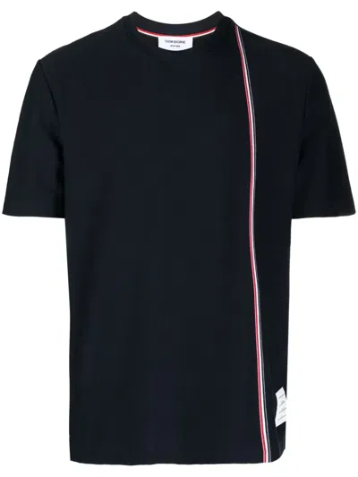 Thom Browne Engineered Stripe T-shirt Man T-shirt Multicolored Size Xxl Cotton In Blue