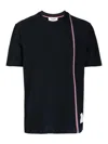 Thom Browne Signature Stripe Crewneck T-shirt In Dark Blue