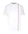 Thom Browne Crewneck T-shirt With Tricolor Intarsia In White