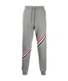 Thom Browne Rwb-stripe Cotton Track Pants In Gray
