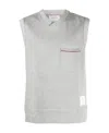 Thom Browne Rwb-stripe Cotton Vest In White