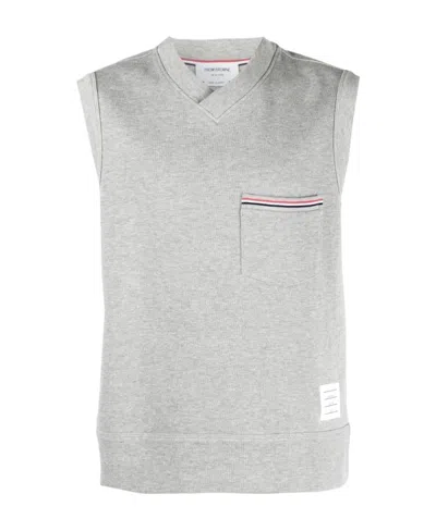 Thom Browne Rwb-stripe Cotton Vest In White