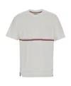 Thom Browne Double-stripe Cotton T-shirt In White