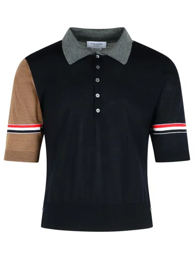 Thom Browne Rwb Stripe-detail Polo Shirt In Multi