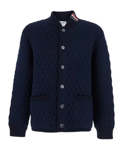 THOM BROWNE THOM BROWNE RWB STRIPE DETAILED BUTTONED JACKET