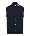 Thom Browne Rwb Stripe-detail Quilted Vest In Blue