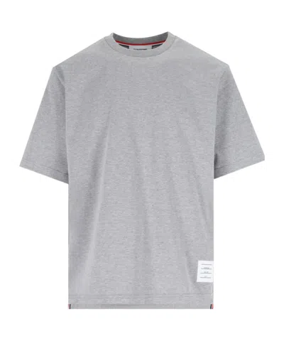THOM BROWNE THOM BROWNE STRIPE DETAILED CREWNECK T-SHIRT