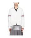Thom Browne Rwb Stripe Detailed Cardigan In White