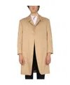 Thom Browne Cotton Coat With Notched Lapels And Back Vent In Nude