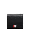 Thom Browne Rwb Stripe Folded Wallet In Black
