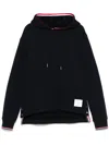 Thom Browne Oversized Hoodie Pullover With Rwb Tipping Stripe In Chunky Loopback Clothing In Black