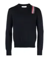 Thom Browne Rwb-stripe Intarsia Cotton Jumper In Black