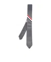 Thom Browne Rwb Stripe-jacquard Pointed-tip Tie In Gray
