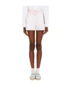 Thom Browne Rwb Stripe Knitted Cotton Shorts In White