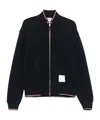 Thom Browne Chunky Loopback Jacket With Rwb Tipping Stripe In Black