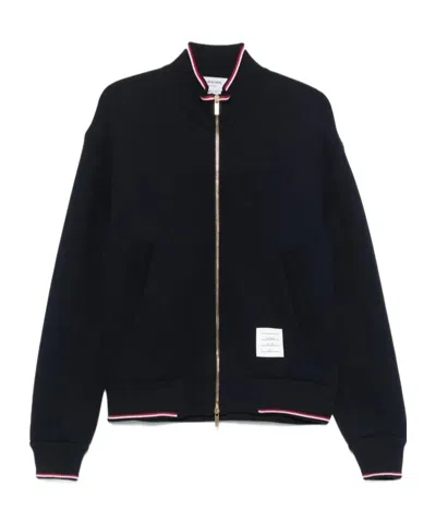 THOM BROWNE THOM BROWNE RWB-STRIPED ZIPPED SWEATSHIRT