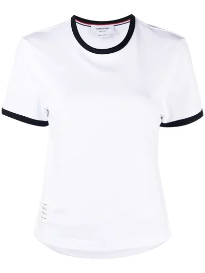 THOM BROWNE RWB-STRIPE LOGO-PATCH T-SHIRT