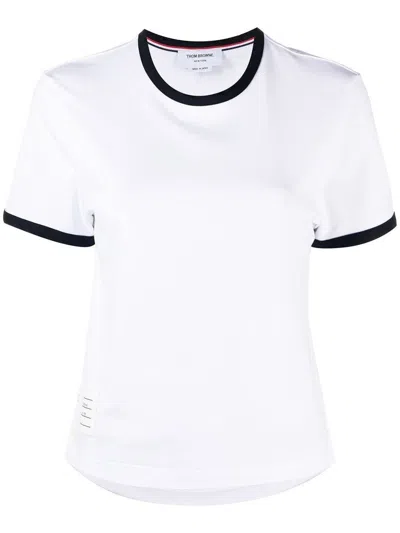 Thom Browne Asymmetric Hem Short-sleeve T-shirt In White