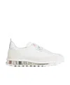 Thom Browne Rwb Stripe Low-top Sneakers In White