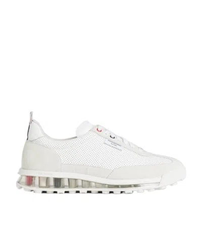 Thom Browne Rwb Stripe Low-top Sneakers In White
