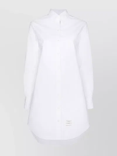 Thom Browne Rwb Stripe Mini Shirtdress In White