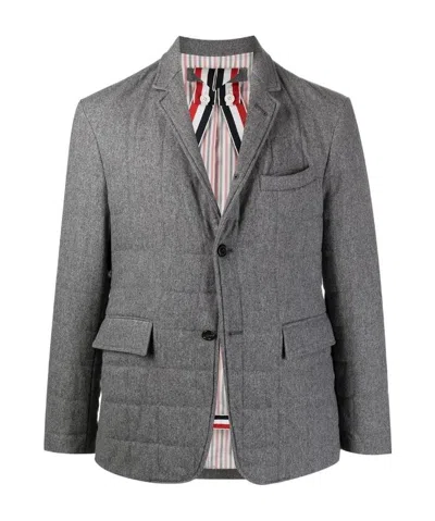 Thom Browne Rwb Stripe Padded Jacket In Gray
