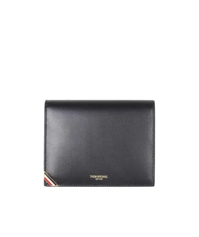 Thom Browne Rwb Stripe Passport Holder In Black