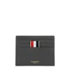 Thom Browne Pebble Grain Leather Cardholder In Black