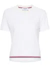 Thom Browne Cropped T-shirt In Cotton In White