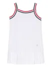 Thom Browne Rwb-stripe Pleated Minidress In White