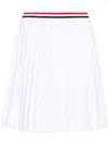 Thom Browne Rwb-stripe Pleated Miniskirt In White